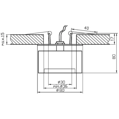 Stropní zápustné hranaté světlo SOLDOTNA - 1xG4, 20W, chromované