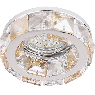 Designové podhledové osvětlení SURTHY - 1xGU5,3, MR16, 50W, 9cm, kulaté, jantarové / chromované