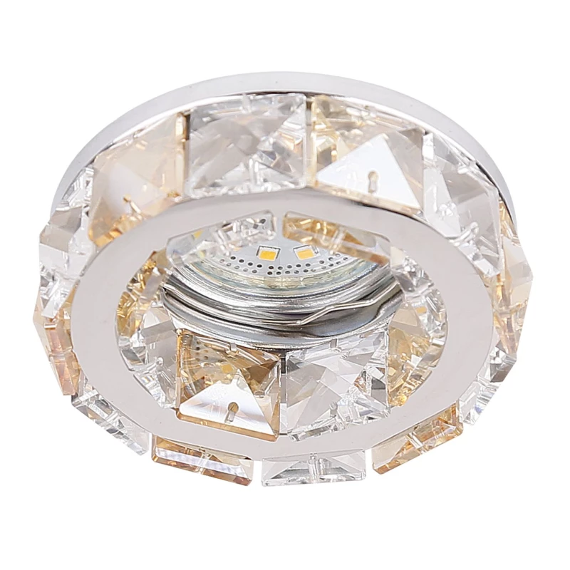 Designové podhledové osvětlení SURTHY - 1xGU5,3, MR16, 50W, 9cm, kulaté, jantarové / chromované