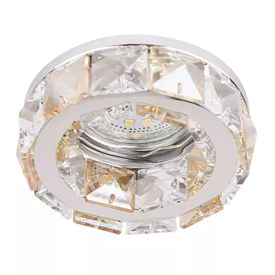 Designové podhledové osvětlení SURTHY - 1xGU5,3, MR16, 50W, 9cm, kulaté, jantarové / chromované