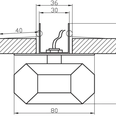 Stropní vestavné osvětlení TANANA - 1xG4, 20W, chromované