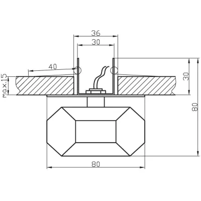 Stropní vestavné osvětlení TANANA - 1xG4, 20W, chromované