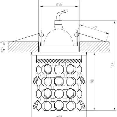 Stropní podhledové osvětlení TOGIAK - 1xGU5,3, MR16, 50W, chromované / žluté