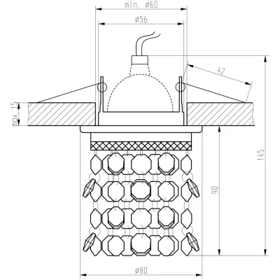 Stropní podhledové osvětlení TOGIAK - 1xGU5,3, MR16, 50W, chromované / žluté