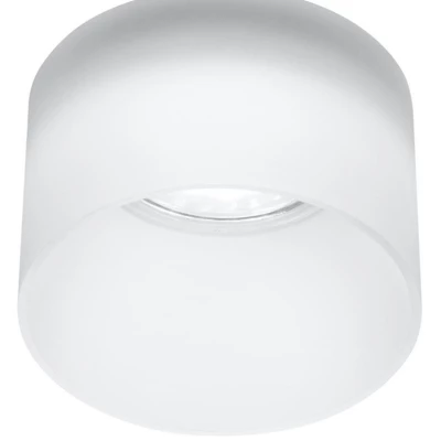 Stropní moderní vestavné svítidlo TUBA - 1xGU10, 50W, 7,8cm, kulaté, mražené sklo