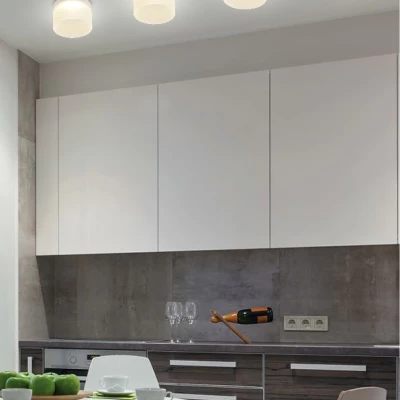 Stropní moderní vestavné svítidlo TUBA - 1xGU10, 50W, 7,8cm, kulaté, mražené sklo