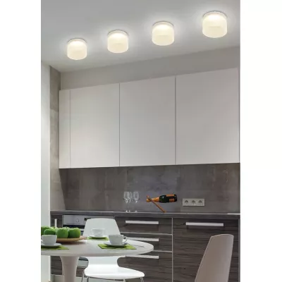 Stropní moderní vestavné svítidlo TUBA - 1xGU10, 50W, 7,8cm, kulaté, mražené sklo