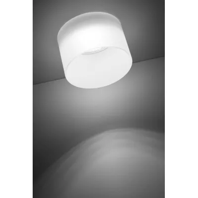 Stropní moderní vestavné svítidlo TUBA - 1xGU10, 50W, 7,8cm, kulaté, mražené sklo