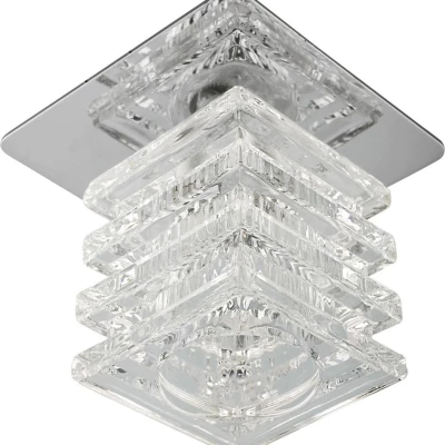 Stropní zápustné svítidlo VENETIE - 1xG4, 20W, chromované / čiré