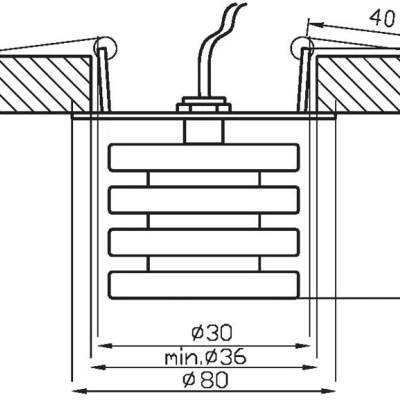 Stropní zápustné svítidlo VENETIE - 1xG4, 20W, chromované / čiré