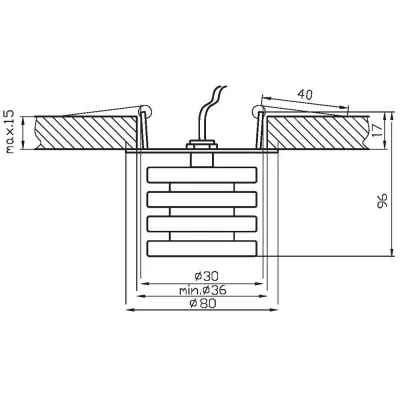 Stropní zápustné svítidlo VENETIE - 1xG4, 20W, chromované / čiré