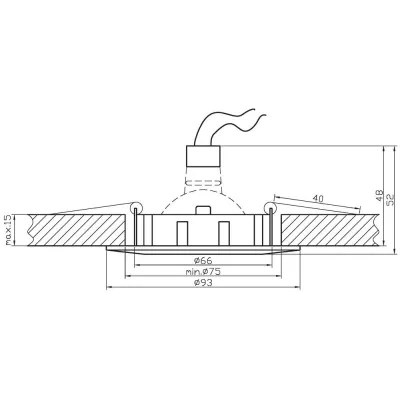 Zápustné stropní svítidlo VEYRA - 1xGU5,3, MR16, 50W, 9,3cm, kulaté, antické zlaté