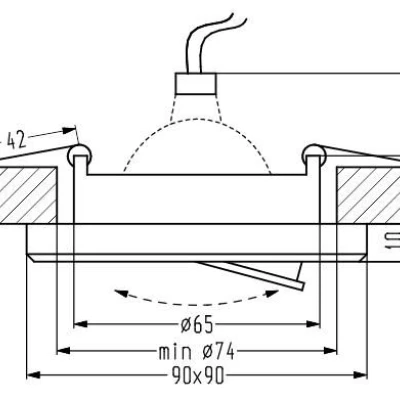 Stropní vestavné bodové svítidlo VIVIDUS - 1xGU10, MR16, 50W, 9cm, hranaté, čiré