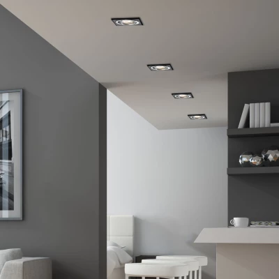 Stropní vestavné bodové svítidlo VIVIDUS - 1xGU10, MR16, 50W, 9cm, hranaté, černé