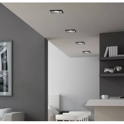 Stropní vestavné bodové svítidlo VIVIDUS - 1xGU10, MR16, 50W, 9cm, hranaté, černé