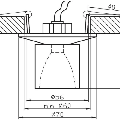 Stropní podhledové osvětlení WASSILA - 1xG4, 20W, hranaté, zlaté