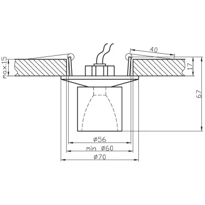 Stropní podhledové osvětlení WASSILA - 1xG4, 20W, hranaté, zlaté