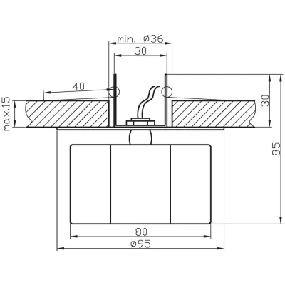 Podhledové stropní světlo WRANGEL - 1xG4, 20W, chromované