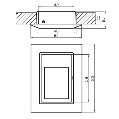 Schodišťové vestavné svítidlo ZORDA 4 - 1xG4, 20W, 8x6cm, hranaté, zlaté