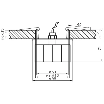 Stropní zápustné svítidlo ZUCKI - 1xG4, 20W, chromované / čiré