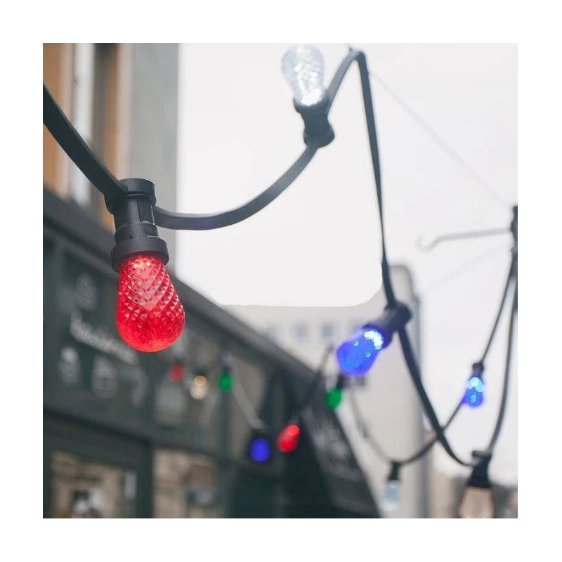 Venkovní světelná girlanda SOUTA - 10×E27, 5m, rozestup 0,5m