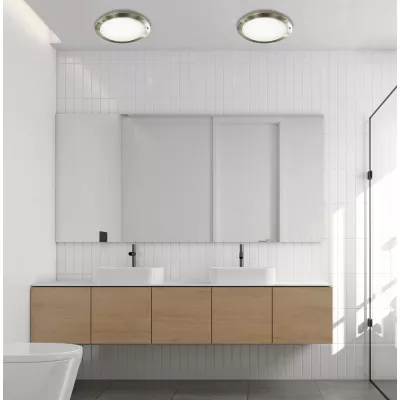 Koupelnové stropní / nástěnné osvětlení AQUILA - 1xG9, 40W, 18cm, kulaté, patina / bílé