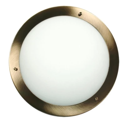 Koupelnové stropní / nástěnné svítidlo AQUILA - 1xE27, 60W, 31cm, kulaté, patina / bílé