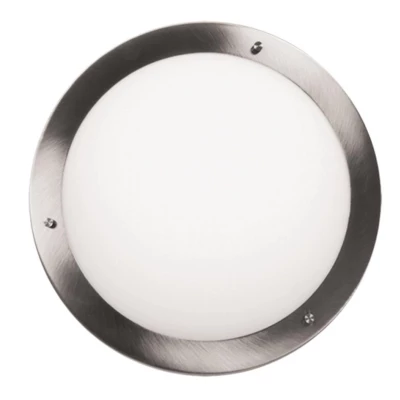 Koupelnové stropní / nástěnné svítidlo AQUILA - 1xE27, 60W, 31cm, kulaté, stříbrné / bílé