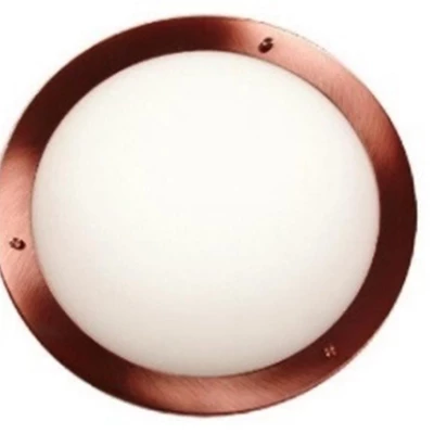 Koupelnové stropní / nástěnné svítidlo AQUILA - 1xE27, 60W, 31cm, kulaté, měděné / bílé