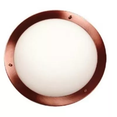 Koupelnové stropní / nástěnné svítidlo AQUILA - 1xE27, 60W, 31cm, kulaté, měděné / bílé