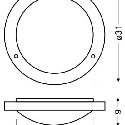 Koupelnové stropní / nástěnné svítidlo AQUILA - 1xE27, 60W, 31cm, kulaté, měděné / bílé