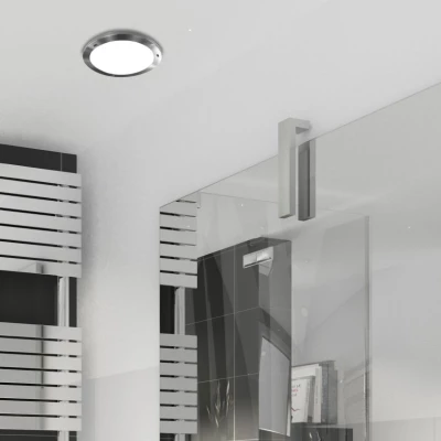 Stropní / nástěnné světlo do koupelny AQUILA - 1xG9, 40W, 18cm, kulaté, stříbrné / bílé