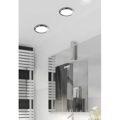 Stropní / nástěnné světlo do koupelny AQUILA - 1xG9, 40W, 18cm, kulaté, stříbrné / bílé