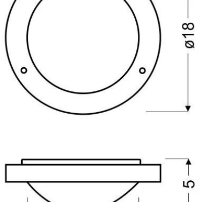 Stropní / nástěnné světlo do koupelny AQUILA - 1xG9, 40W, 18cm, kulaté, stříbrné / bílé