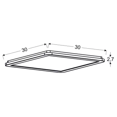 Stmívatelný LED panel do koupelny NEXIT - 18W, 3000K (teplá bílá), 30x30cm, chromovaný
