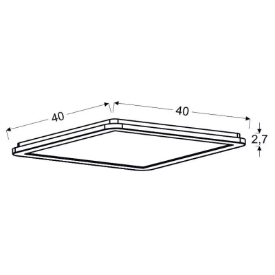 Stmívatelný LED panel do koupelny NEXIT - 24W, 3000K (teplá bílá), 40x40cm, stříbrný