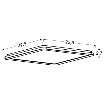 Stmívatelný LED panel do koupelny NEXIT - 12W, 3000K (teplá bílá), 23x23cm, stříbrný