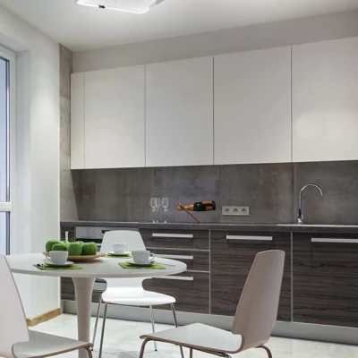 Stmívatelný LED panel do koupelny NEXIT - 24W, 3000K (teplá bílá), 40x40cm, chromovaný