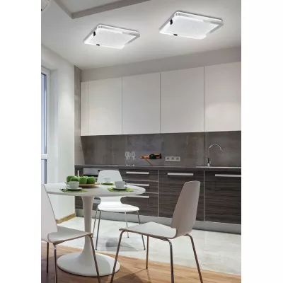 Stmívatelný LED panel do koupelny NEXIT - 24W, 3000K (teplá bílá), 40x40cm, chromovaný