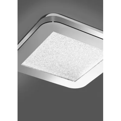 Stmívatelný LED panel do koupelny NEXIT - 10W, 3000K (teplá bílá), 17x17cm, chromovaný