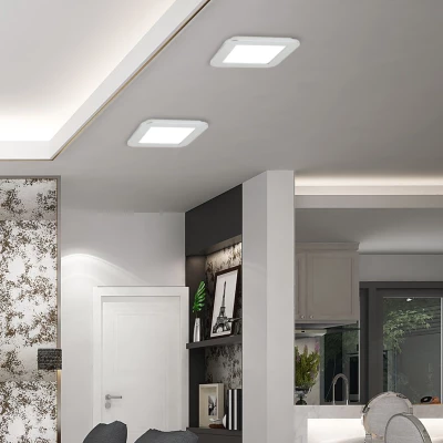 Stmívatelný LED panel do koupelny NEXIT - 10W, 3000K (teplá bílá), 17x17cm, chromovaný