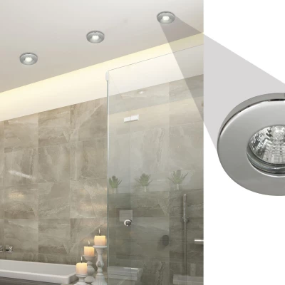 Koupelnové zápustné stropní svítidlo DERYL 5 - 1xGU5,3, MR16, 50W, 8,5cm, kulaté, chromované