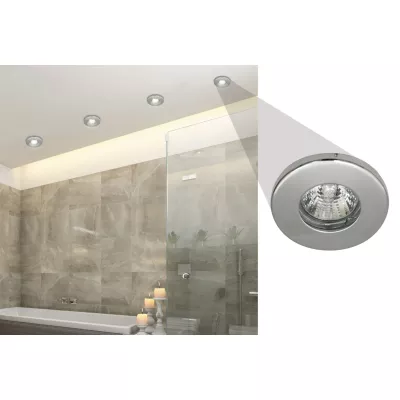 Koupelnové zápustné stropní svítidlo DERYL 5 - 1xGU5,3, MR16, 50W, 8,5cm, kulaté, chromované