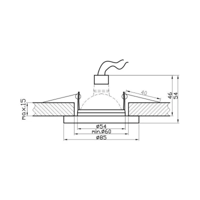 Koupelnové zápustné stropní svítidlo DERYL 5 - 1xGU5,3, MR16, 50W, 8,5cm, kulaté, chromované