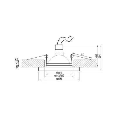 Koupelnové zápustné stropní svítidlo DERYL 5 - 1xGU5,3, MR16, 50W, 8,5cm, kulaté, bílé