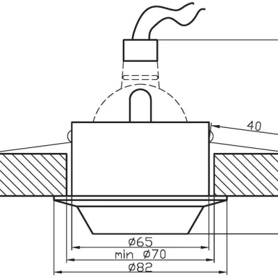 Kulaté stropní vestavné světlo do koupelny DERYL 1 - 1xGU5,3, MR16, 50W, 8,2cm, chromované