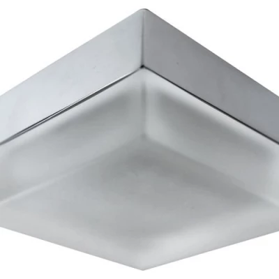 Stropní koupelnové zápustné světlo DERYL 2 - 1xGU5,3, MR16, 50W, 8x8cm, čtvercové, chromované / bílé