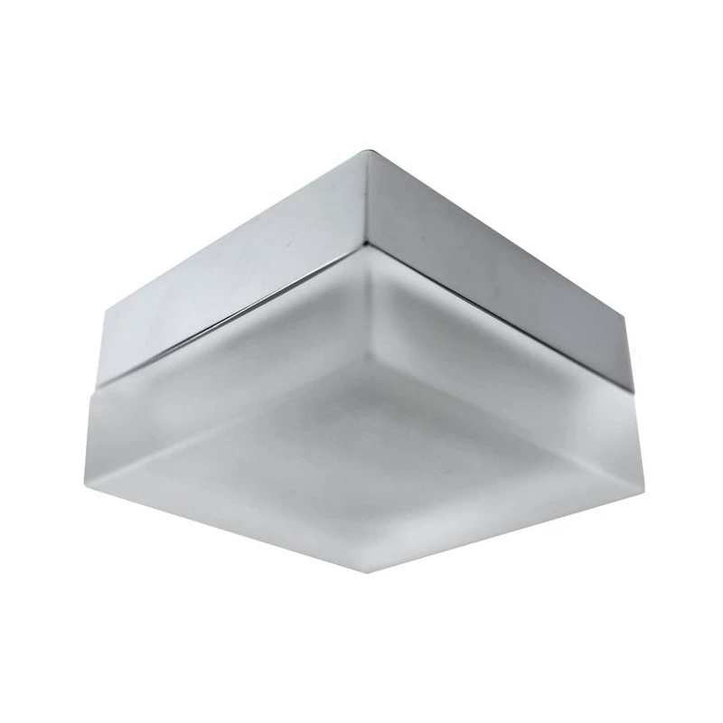 Stropní koupelnové zápustné světlo DERYL 2 - 1xGU5,3, MR16, 50W, 8x8cm, čtvercové, chromované / bílé