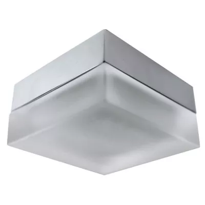 Stropní koupelnové zápustné světlo DERYL 2 - 1xGU5,3, MR16, 50W, 8x8cm, čtvercové, chromované / bílé