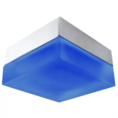 Stropní koupelnové zápustné světlo DERYL 2 - 1xGU5,3, MR16, 50W, 8x8cm, čtvercové, stříbrné / modré